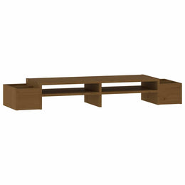 Monitorerhöhung 100 × 27,5 × 15 cm aus massivem Kiefernholz - Honigbraun