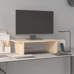 Monitorerhöhung 50 × 27 × 15 cm aus unbehandeltem massivem Kiefernholz (Art.-Nr. 813974)