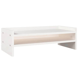 Monitorerhöhung 50 × 24 × 16 cm aus massivem Kiefernholz - Weiß