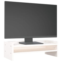 Monitorerhöhung 50 × 24 × 16 cm aus massivem Kiefernholz - Weiß