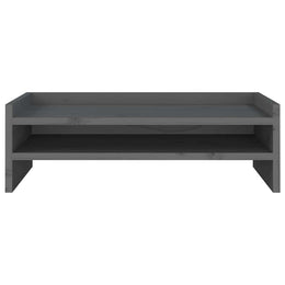 Monitorerhöhung 50 × 24 × 16 cm aus massivem Kiefernholz - Grau