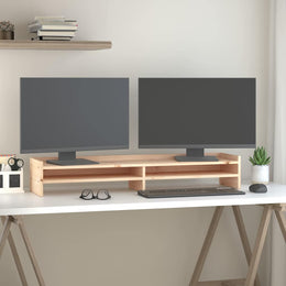 Monitorerhöhung 100 × 24 × 16 cm aus unbehandeltem massivem Kiefernholz