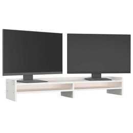 Monitorerhöhung 100 × 24 × 16 cm aus massivem Kiefernholz - Weiß