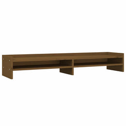 Monitorerhöhung 100 × 24 × 16 cm aus massivem Kiefernholz - Honigbraun