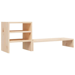 Monitorerhöhung 81 × 20 × 30 cm aus unbehandeltem massivem Kiefernholz