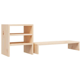 Monitorerhöhung 81 × 20 × 30 cm aus unbehandeltem massivem Kiefernholz