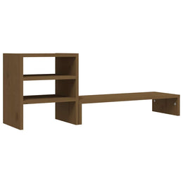Monitorerhöhung 81 × 20 × 30 cm aus massivem Kiefernholz - Honigbraun