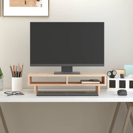 Monitorerhöhung 60 × 27 × 14 cm aus unbehandeltem massivem Kiefernholz