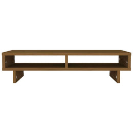 Monitorerhöhung 60 × 27 × 14 cm aus massivem Kiefernholz - Honigbraun