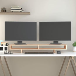 Monitorerhöhung 100 × 27 × 14 cm aus unbehandeltem massivem Kiefernholz