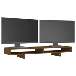 Monitorerhöhung 100 × 27 × 14 cm aus massivem Kiefernholz - Honigbraun