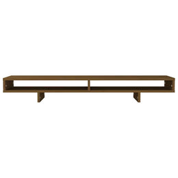 Monitorerhöhung 100 × 27 × 14 cm aus massivem Kiefernholz - Honigbraun