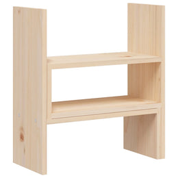 Monitorerhöhung (39-72) × 17 × 43 cm aus unbehandeltem massivem Kiefernholz