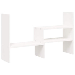Monitorerhöhung (39-72) × 17 × 43 cm aus massivem Kiefernholz - Weiß