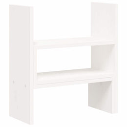 Monitorerhöhung (39-72) × 17 × 43 cm aus massivem Kiefernholz - Weiß