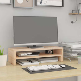Monitorerhöhung (52-101) × 22 × 14 cm aus unbehandeltem massivem Kiefernholz