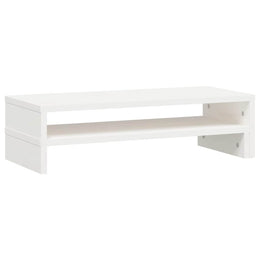 Monitorerhöhung (52-101) × 22 × 14 cm aus massivem Kiefernholz - Weiß