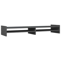 Monitorerhöhung 100 × 27 × 15 cm aus massivem Kiefernholz - Grau