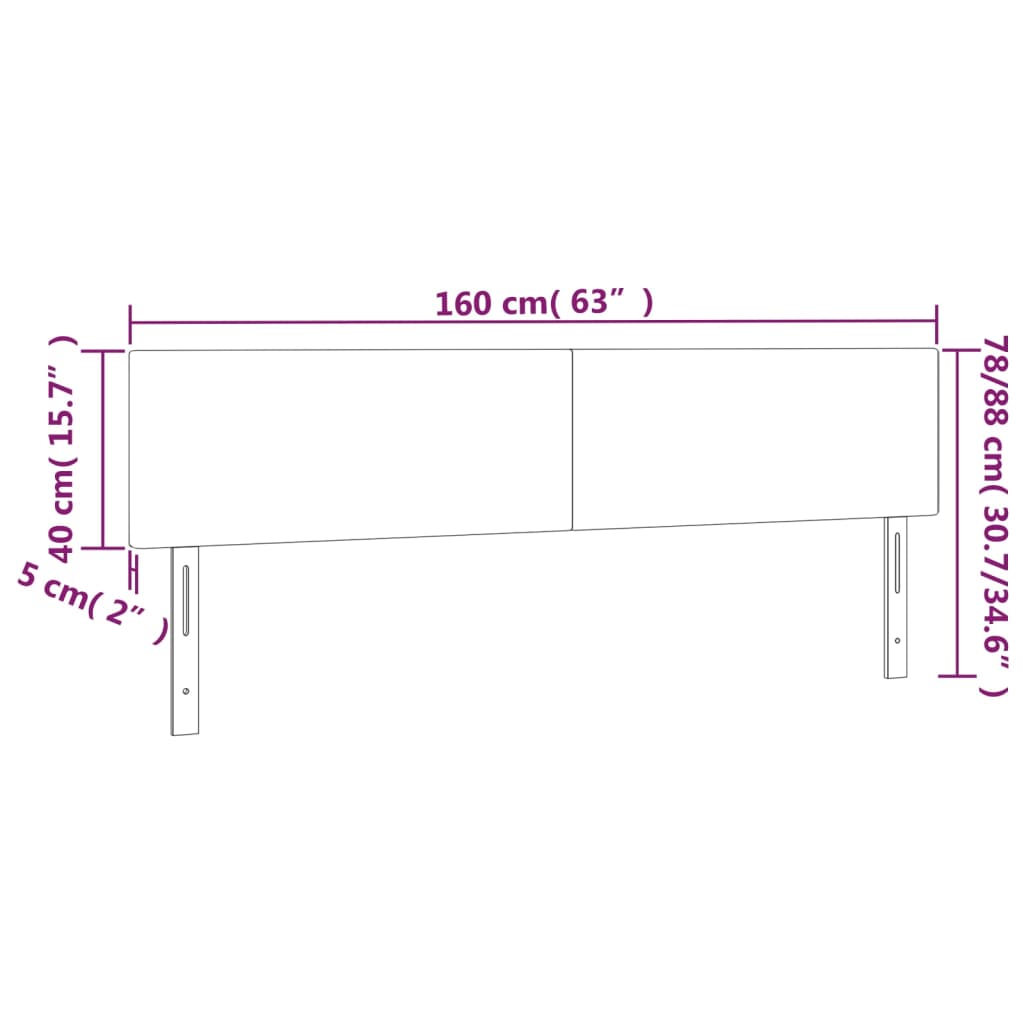 Kopfteile 2 Stk. Weiß 80x5x78/88 cm Kunstleder