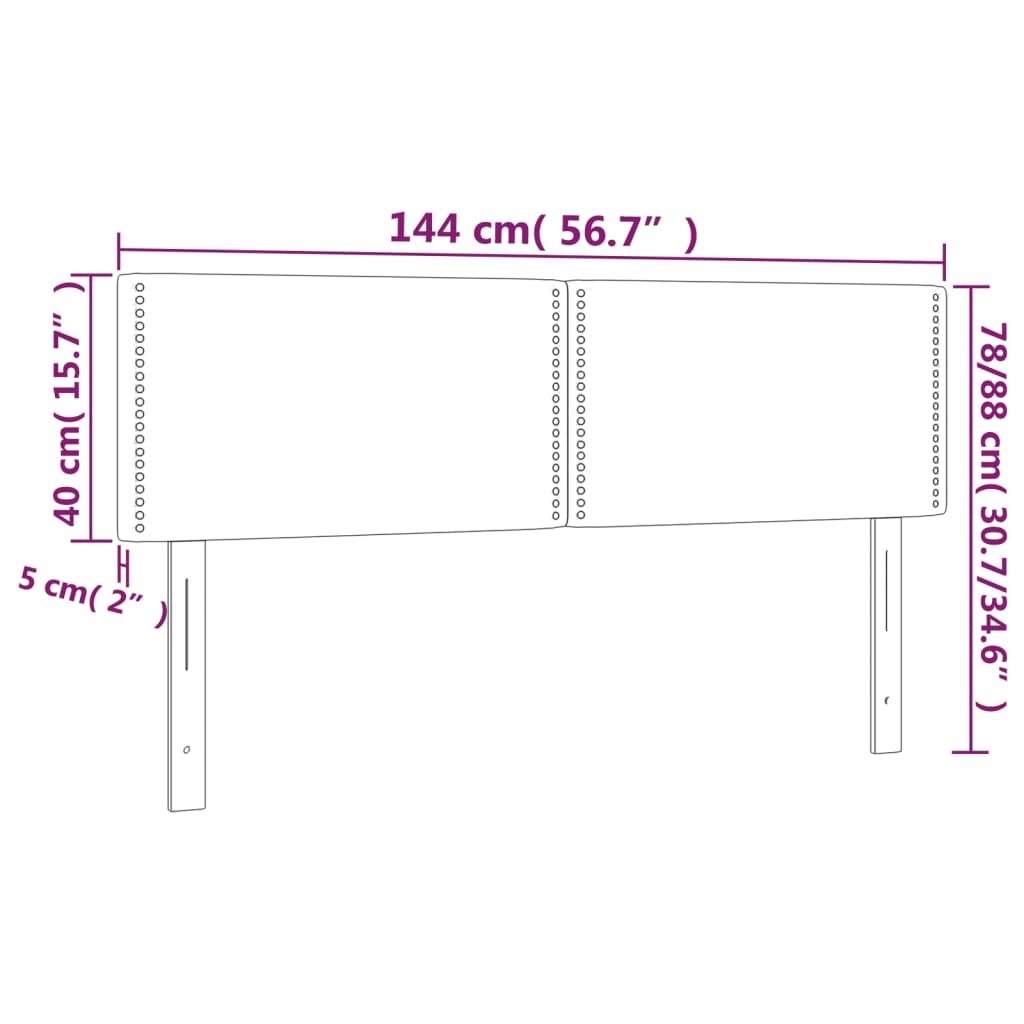 Kopfteile 2 Stk. Weiß 72x5x78/88 cm Kunstleder