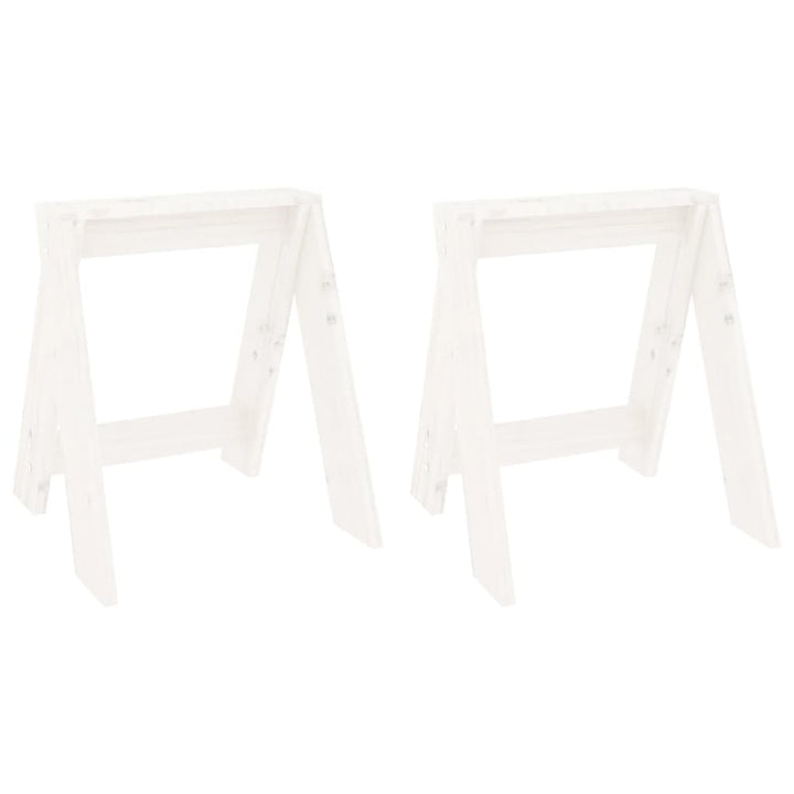 Hocker 2 Stk. Weiß 40x40x45 cm Massivholz Kiefer