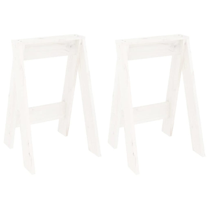 Hocker 2 Stk. Weiß 40x40x60 cm Massivholz Kiefer