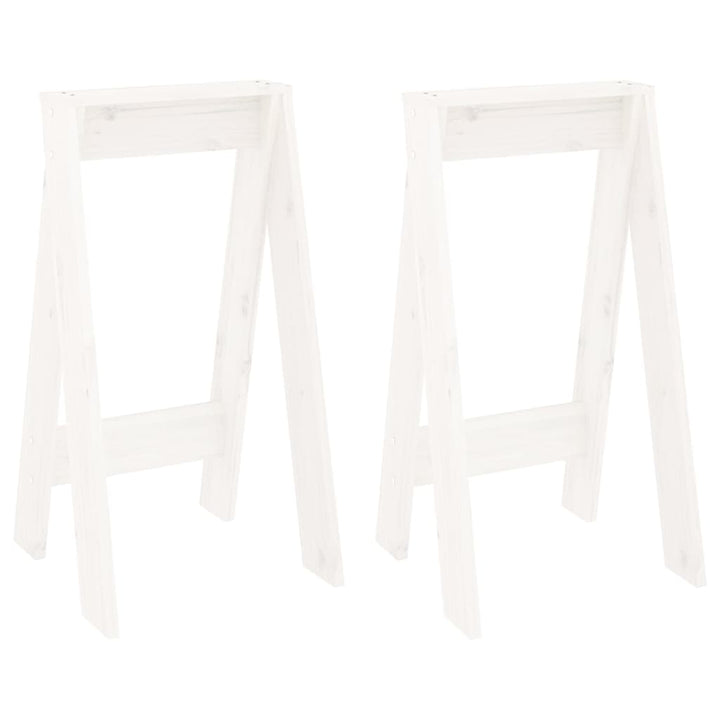 Hocker 2 Stk. Weiß 40x40x75 cm Massivholz Kiefer