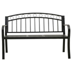 Gartenbank mit Tisch Schwarz 120 cm Stahl