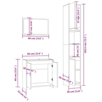 3-tlg. Badmöbel-Set Braun Eichen-Optik Holzwerkstoff