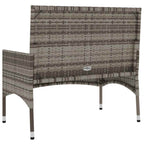 Gartenbank 2-Sitzer mit Kissen Grau Poly Rattan