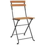 7-tlg. Bistro-Set Klappbar Massivholz Akazie und Stahl