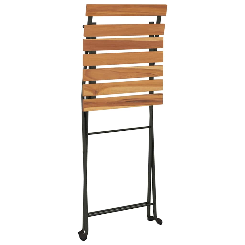 7-tlg. Bistro-Set Klappbar Massivholz Akazie und Stahl