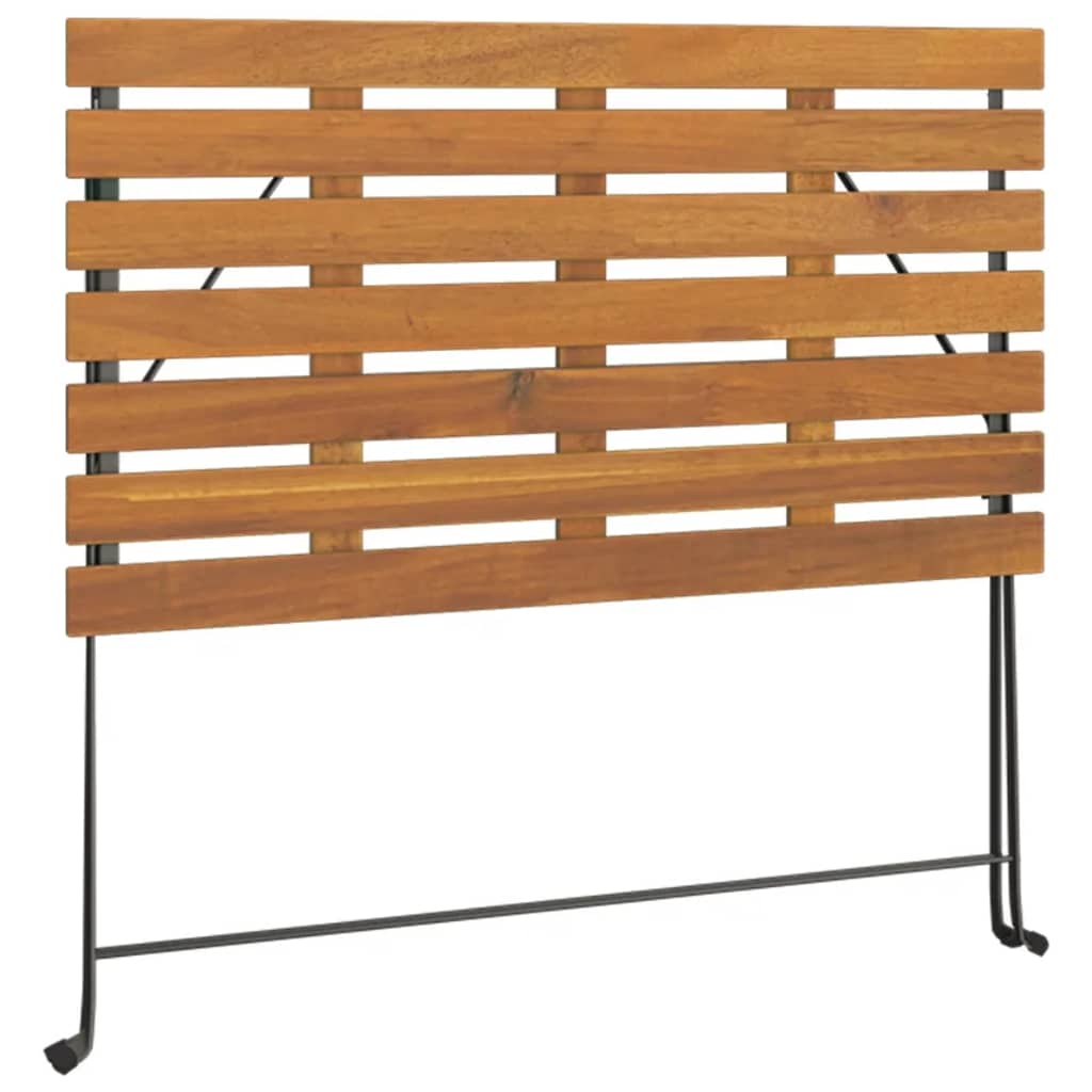 7-tlg. Bistro-Set Klappbar Massivholz Akazie und Stahl
