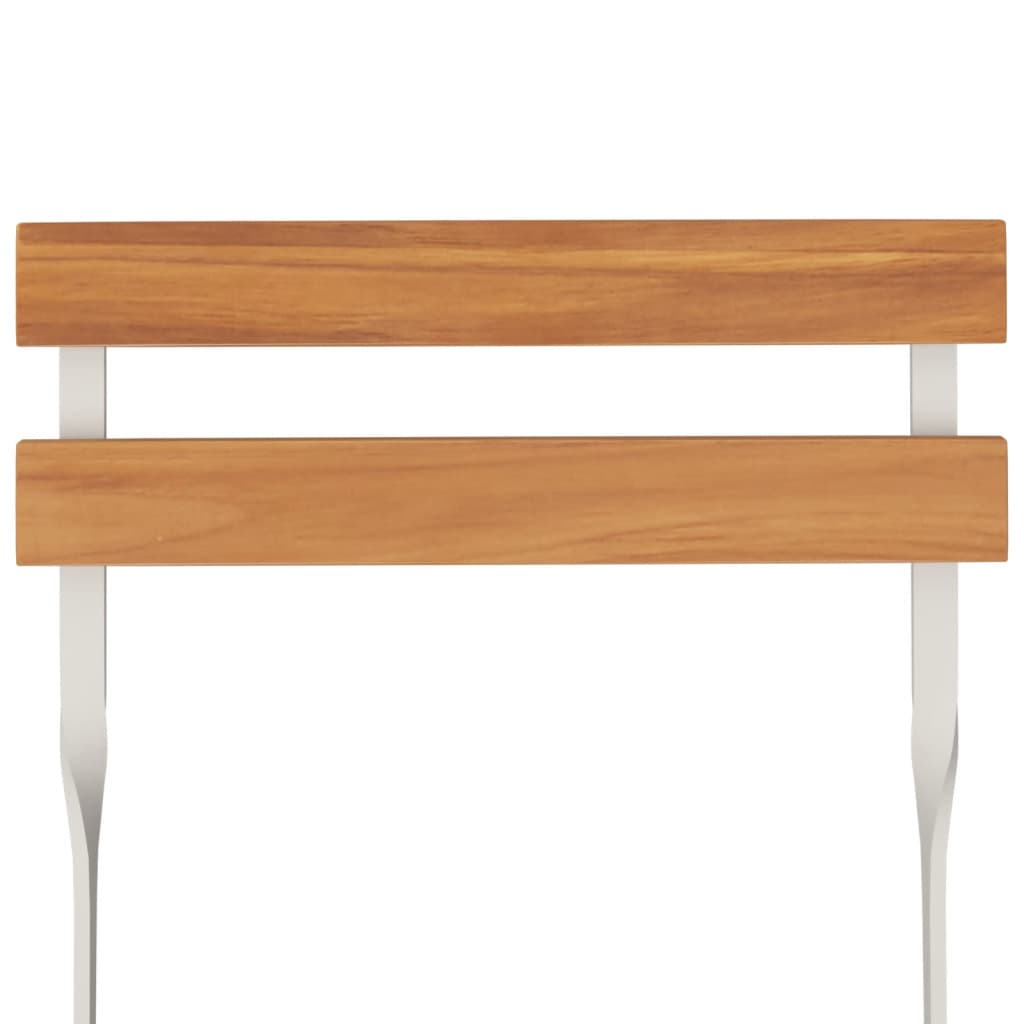 5-tlg. Bistro-Set Klappbar Massivholz Akazie und Stahl