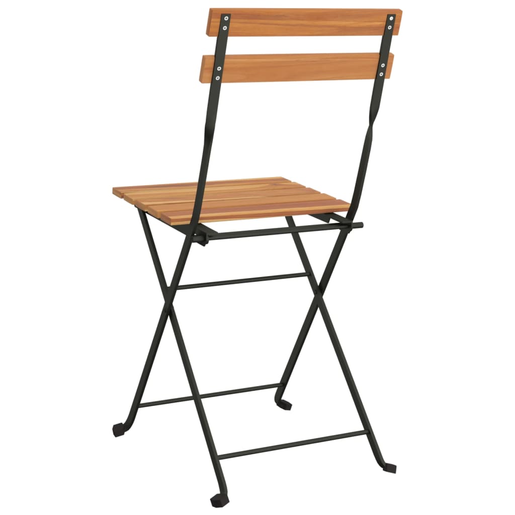 Bistrostühle 8 Stk. Klappbar Massivholz Teak und Stahl