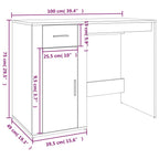 Schreibtisch Weiß 100x49x75 cm Holzwerkstoff