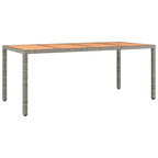 Gartentisch mit Holzplatte Grau Poly Rattan & Massivholz Akazie