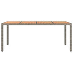 Gartentisch mit Holzplatte Grau Poly Rattan & Massivholz Akazie
