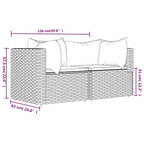 Garten-Ecksofas mit Kissen 2 Stk. Schwarz Poly Rattan