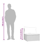 Garten-Mittelsofas mit Kissen 2 Stk. Grau Poly Rattan