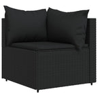 Garten-Ecksofas mit Kissen 2 Stk. Schwarz Poly Rattan