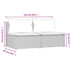 Garten-Mittelsofas mit Kissen 2 Stk. Schwarz Poly Rattan