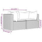 Garten-Ecksofas mit Kissen 2 Stk. Braun Poly Rattan