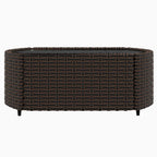 3-tlg. Garten-Lounge-Set mit Kissen Braun Poly Rattan