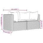 Garten-Ecksofas mit Kissen 2 Stk. Braun Poly Rattan