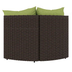 Garten-Ecksofas mit Kissen 2 Stk. Braun Poly Rattan