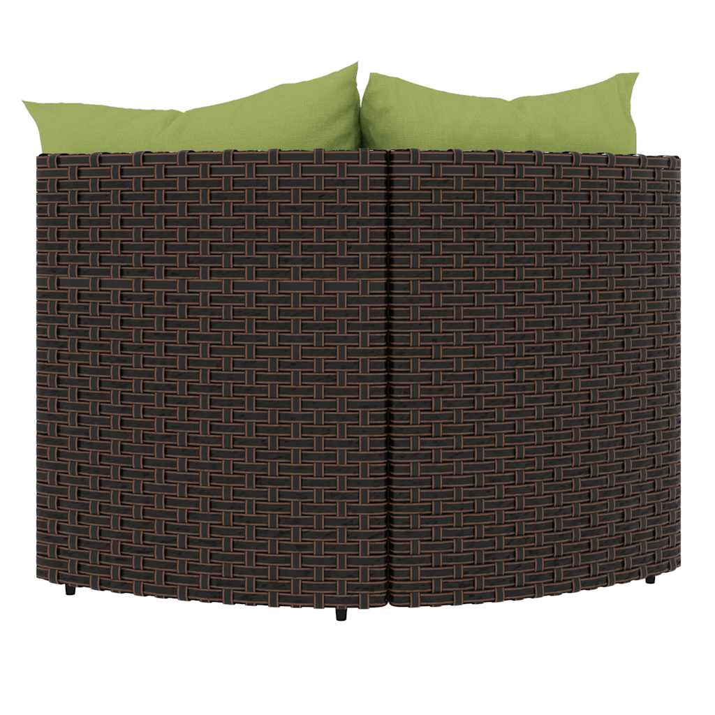 Garten-Ecksofas mit Kissen 2 Stk. Braun Poly Rattan