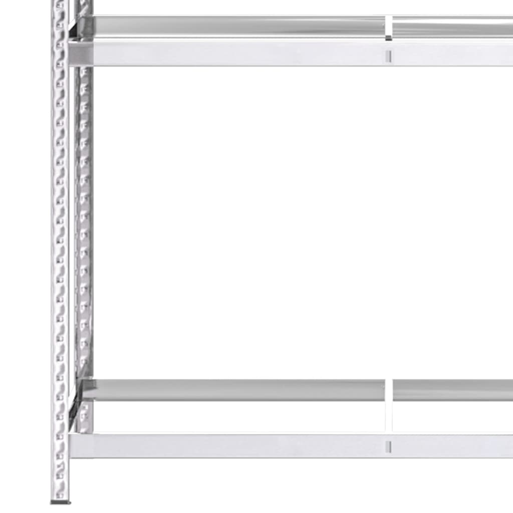Reifenregale mit 3 Böden 3 Stk. Silbern 110x40x200 cm Stahl