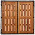 Gartentisch mit Holzplatte Schwarz 90x90x75 cm Poly Rattan