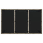 Gartentisch mit Glasplatte Grau 150x90x75 cm Poly Rattan
